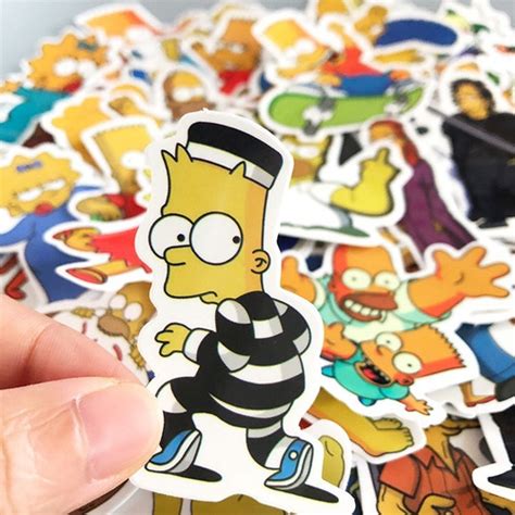 Set 50 Stickers Los Simpson Calcomanias Bart Homero Lisa Meses Sin