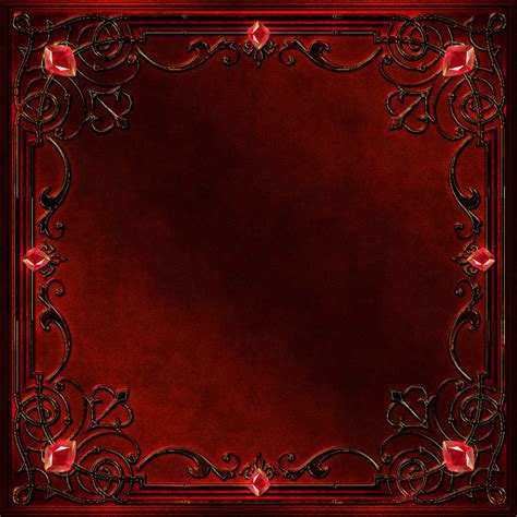 Frame with a red decor and gems by Lyotta on DeviantArt