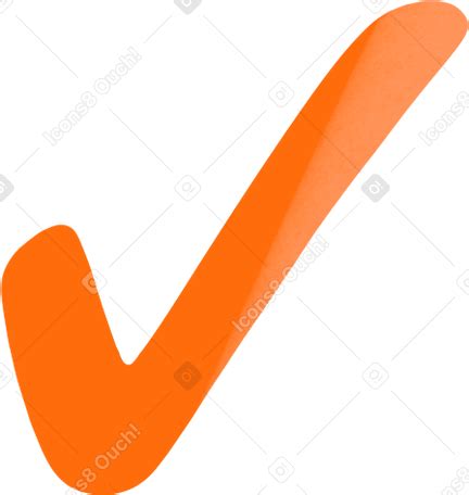 Orange check mark Illustration in PNG, SVG