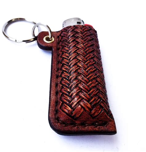 3d Stamped Leather Keyring For Bic Lighter Case Made To Fit Etsy