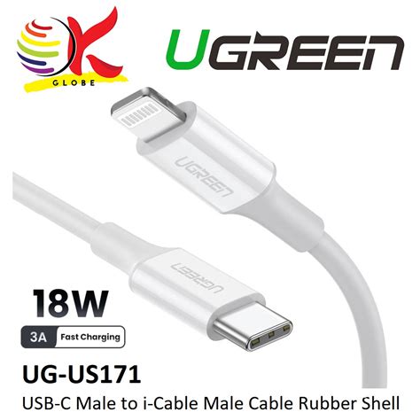 Ugreen Usb C Male To I Cable Male Cable With Rubber Shell Mfi Certified For Charging And Data