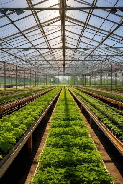 Invernadero Con Una Variedad De Verduras Y Hortalizas Que Crecen