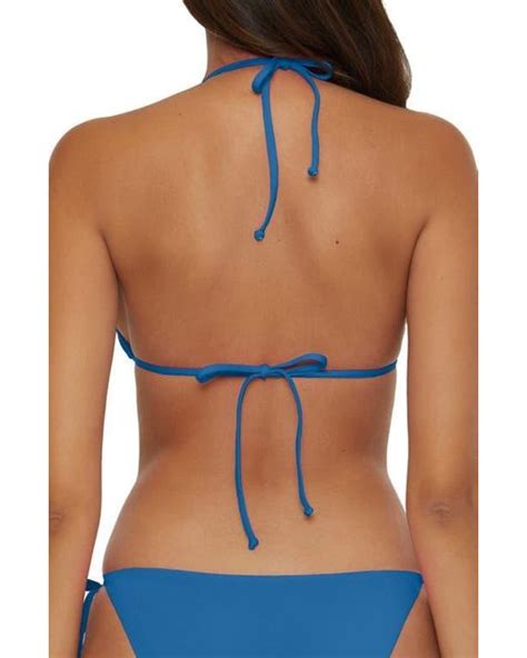 Becca Color Code Triangle Bikini Top In Blue Lyst