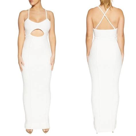Naked Wardrobe Hourglass Cutout Maxi Dress White Size Gem