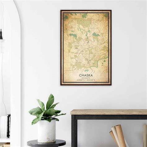 Vintage Chaska Minnesota Map Poster Modern Home Decor Wall Art Print