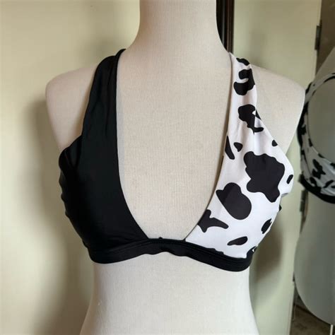 Romwe Swim Romwe Large Cow Print Bikini Top Poshmark