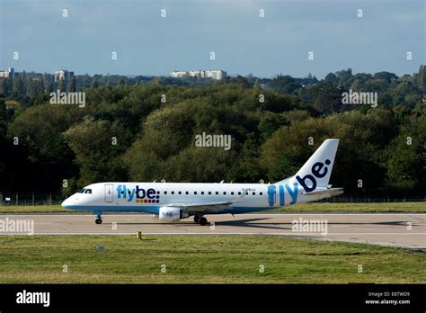 Flybe Embraer Erj Aircraft Ready For Take Off At Birmingham Airport