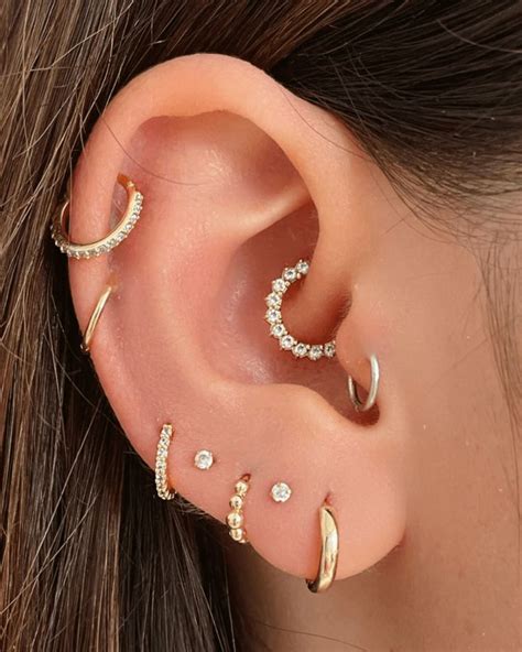 20 Best Ear Piercing Ideas Assolari Gold Cartilage Earrings Ear