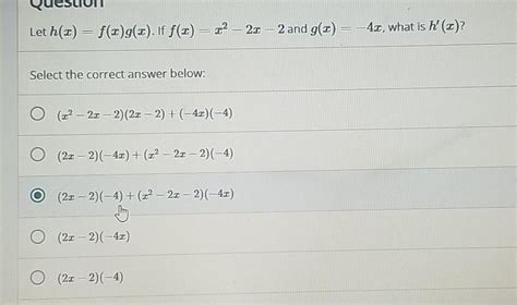 Solved Let H X F G If F X X And G Chegg