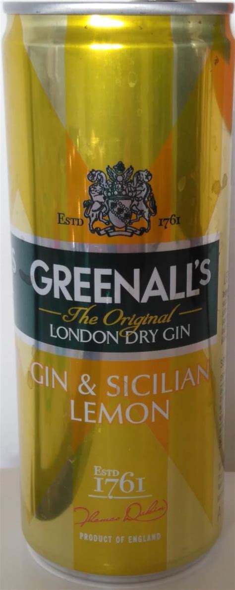 GREENALL S Gin Lemon Cocktail 250mL Great Britain