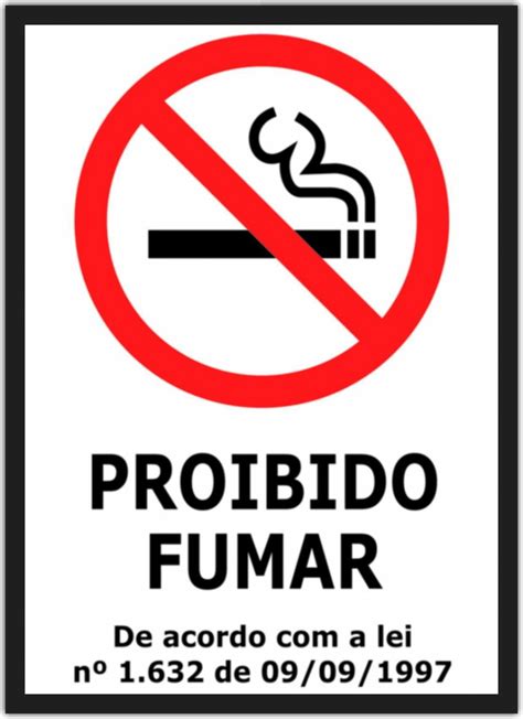 Quadro Decorativo Placa De Sinalização Proibido Fumar Elo7