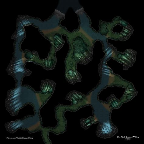 The Fey Cave [58x58][battlemap][cave][wilderness][oc][art] R Dnd