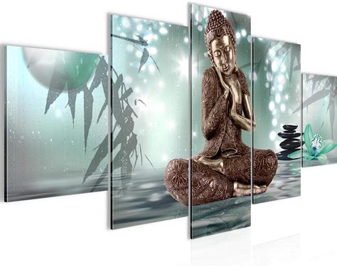 Runa Art Wandbilder Buddha Feng Shui 5 Teilig Bild Auf Vlies Leinwand