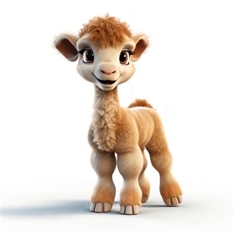 Premium Photo | Cartoon Baby Llama Photorealistic Rendering In Pixar Style