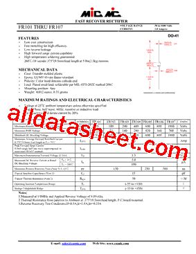 FR107 Datasheet(PDF) - MIC GROUP RECTIFIERS