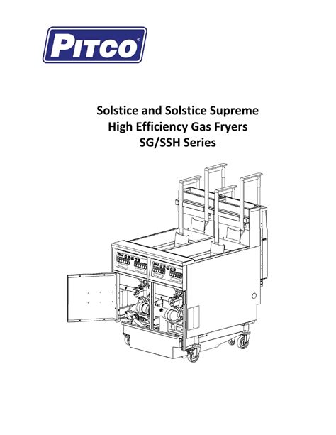 Pitco Frialator Gas Fryers SG Serie User Manual | 94 pages | Also for: Gas Fryers SSH Serie