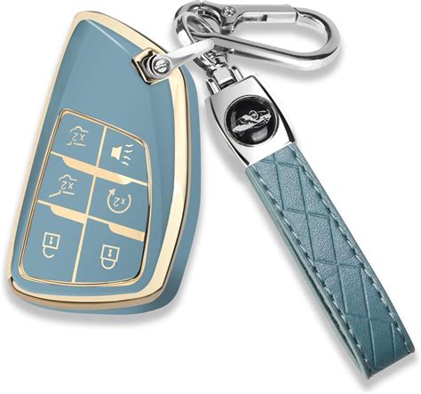 Cotiybok For Chevy Key Fob Cover With Keychain Tpu Key Case Shell 360 Degree