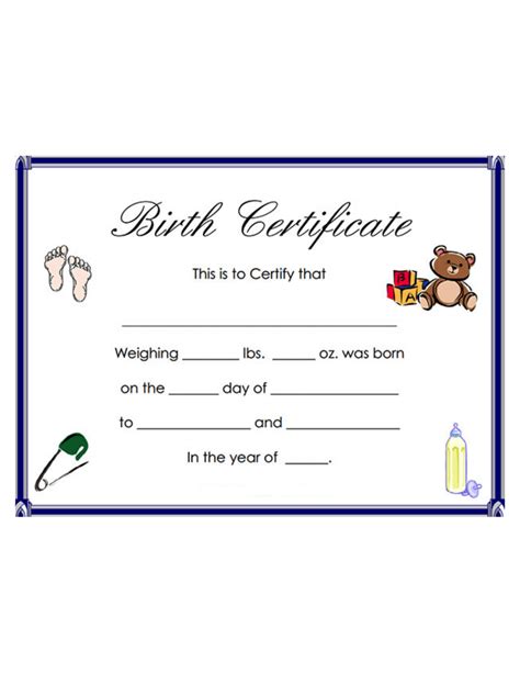 Birth Certificate Template Download Fillable PDF | Templateroller