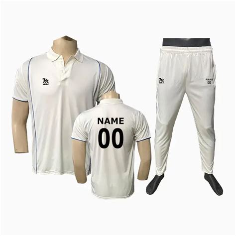 White Cricket uniform - MSJ - White Cricket Dress with Name