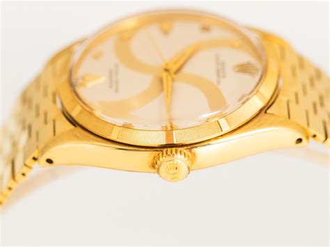 Rolex Vintage Oyster Perpetual Unique Sun Wheel Dial K Yellow Gold