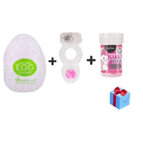 Kit Egg Clicker Masturbador Anel Peniano Estimulador Massageador Vibrador Pérola Hot
