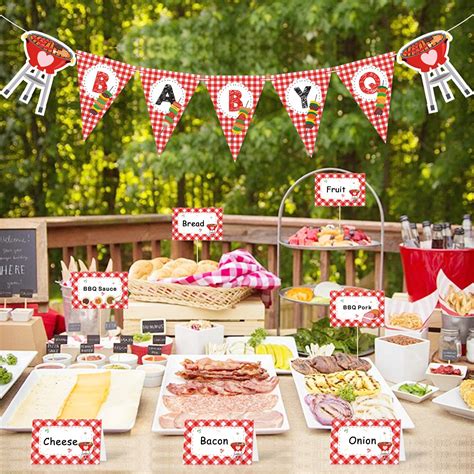 Buy Bbq Baby Shower Party Decorations Kit Babyq Banner Bar Sign Food