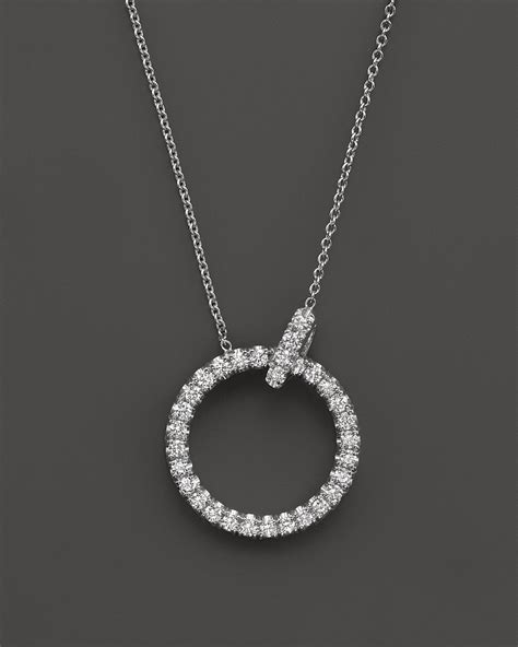 Roberto Coin K White Gold Diamond Circle Pendant Necklace