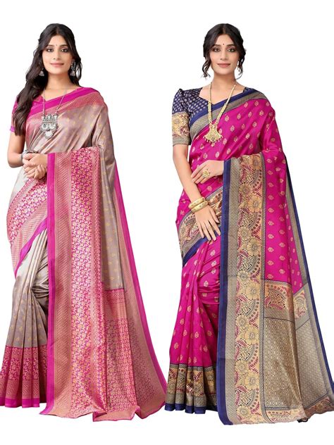 TODAY S DEAL OFFER HURRY SIRIL Women S Printed Poly Silk Saree With