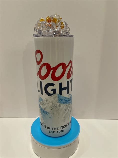 Oz Coors Light Tumbler With Resin Ice Top Etsy