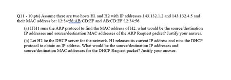 Solved Q Pts Assume There Are Two Hosts H And H Chegg