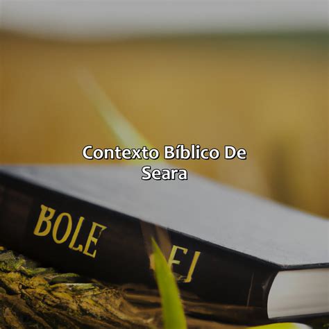 O Que É Sega Na Bíblia - O Que É Seara Na Bíblia - Bíblia da Bíblia