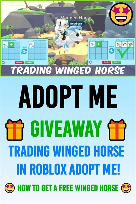 ADOPT ME GIVEAWAY AND TRADING WINGED HORSE 🤩 How to get a free Winged ...