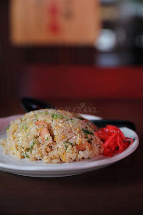 Ebi Chahan Fried Japanese Rice With Vegetables, Shrimp And Soy Sauce ...