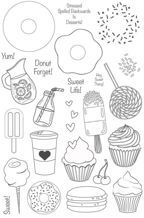 Sweet Treats Stamp Set 4x6 Scrapbook Recipe Book Candy Drawing