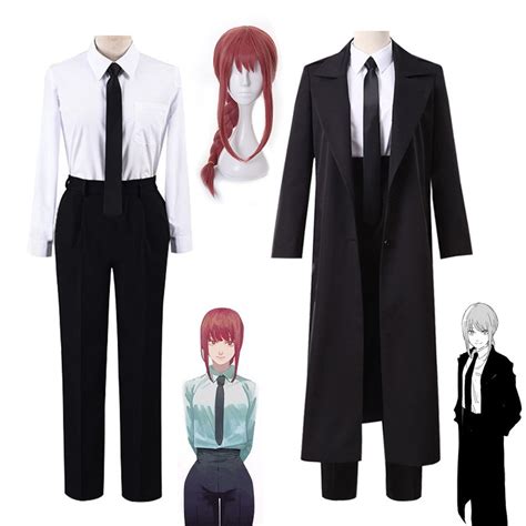 Anime Comic Motosierra Hombre Disfraces Makima Cosplay Negro Traje De