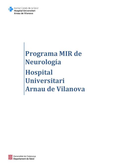 PDF Programa formativo de la especialidad de Neurología Programa