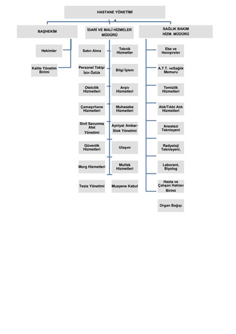 Organizasyon Şeması Özel Çamlık Hastanesi