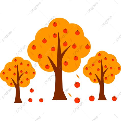 Autumn Apple Tree Clipart Transparent PNG Hd, Autumn Yellow Apple Tree ...