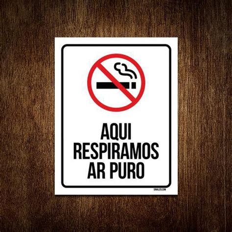 Placa Sinalização Proibido Fumar Respiramos Ar Puro 27X35 Submarino