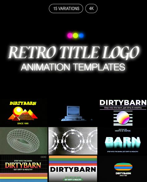 Retro Title Logo Animation Templates - 15 Pieces » Dirtybarn