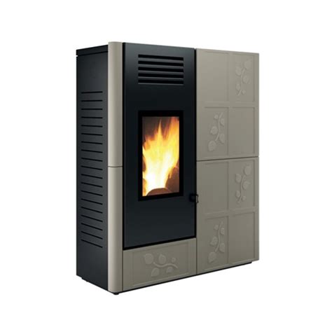 Stufa A Pellet AW18 EVO Folia Caminetti Montegrappa 18 Kw Beige ClimaPer