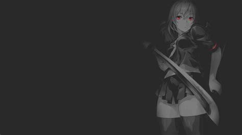 Wallpaper Black White Women Dark Blades Sword Artwork Anime Girls Red 1920x1080