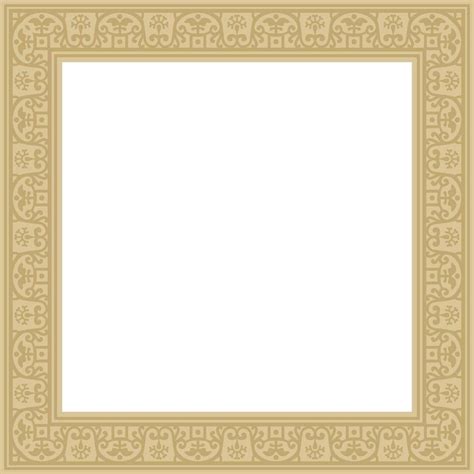 Square Gold Border Frame Pompeii Rectangle Neopolitan Ornament Art