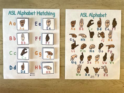 Learn Teach American Sign Language Letter Matching Game Asl Etsy