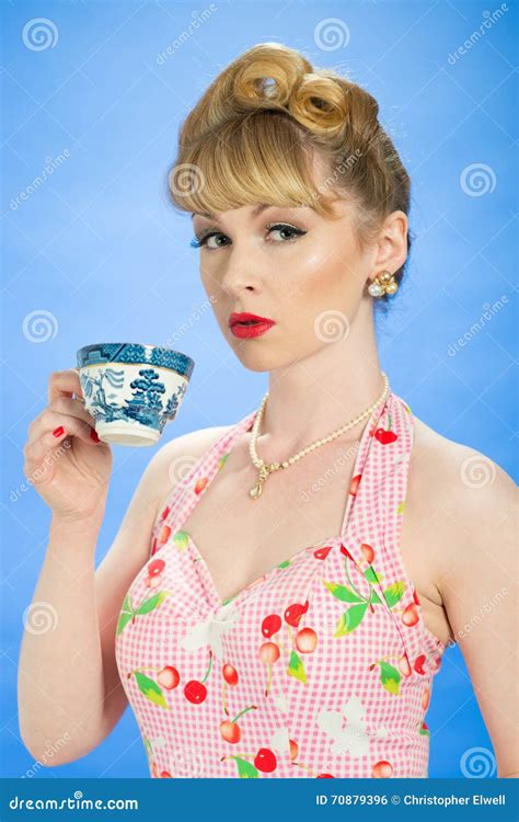 Vintage Pin Up Stock Photo Image Of Happy Style Bright 70879396