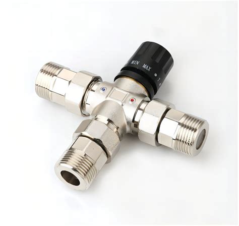 Hot Cold Nickel Plating Treatment G Thermostatic Mixing Valve With Water Inlet And Outlet