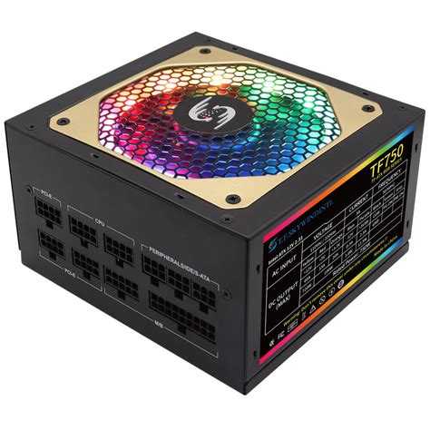 750W Power Supply Fully Modular ATX PC Gaming LED Fan RGB PSU Silent ...