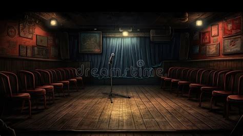 Old Cinema or Theater Interior with Seats and Lights Stock Illustration ...