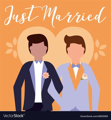 Gay Wedding Couple Design Royalty Free Vector Image