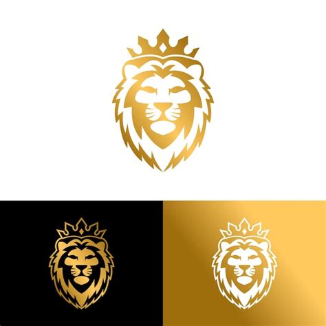 Premium Vector A Gold Lion Logo